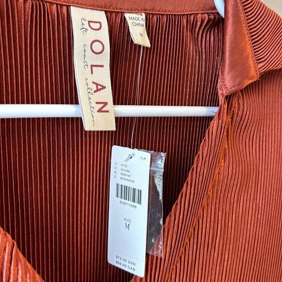 Dolan NWT blouse long sleeve button down orange rust medium - Picture 2 of 5